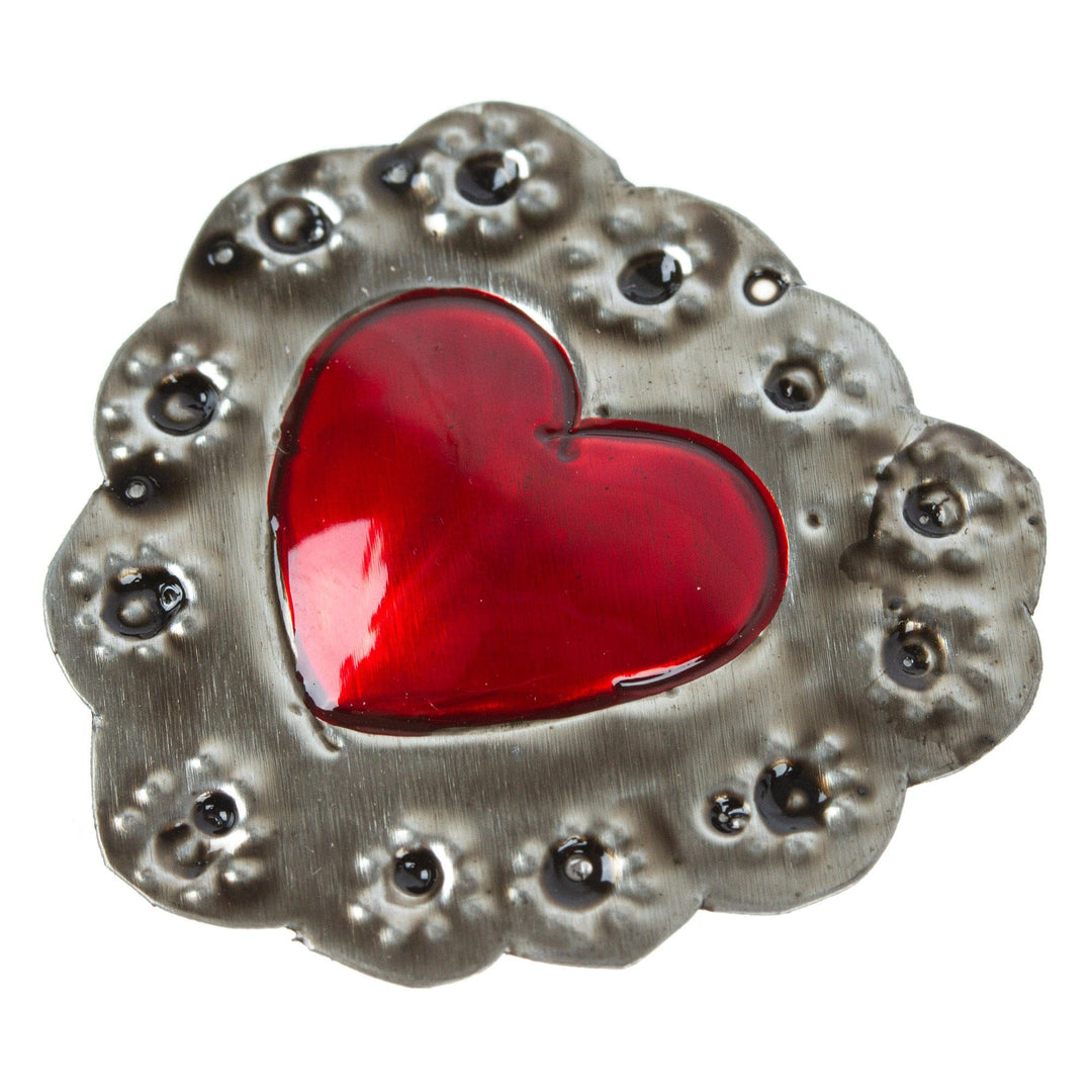 Tin-Plated Steel Ornament with Floral Repousse Motifs - Myriad of Feelings