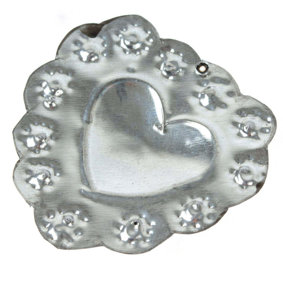 Tin-Plated Steel Ornament with Floral Repousse Motifs - Myriad of Feelings