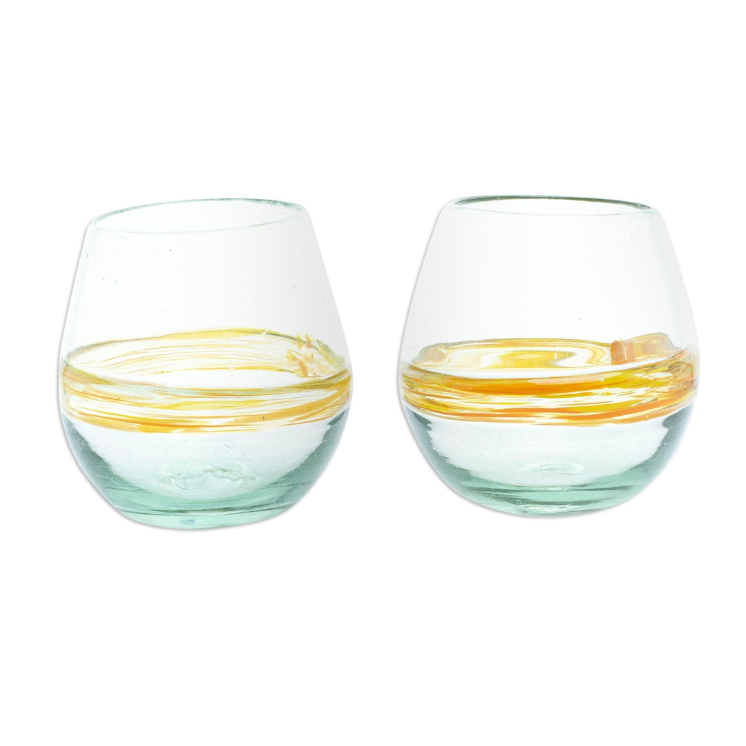 Set of 4 Colorful Wine Glasses Handblown from Recycled Glass - Bright –  GlobeIn