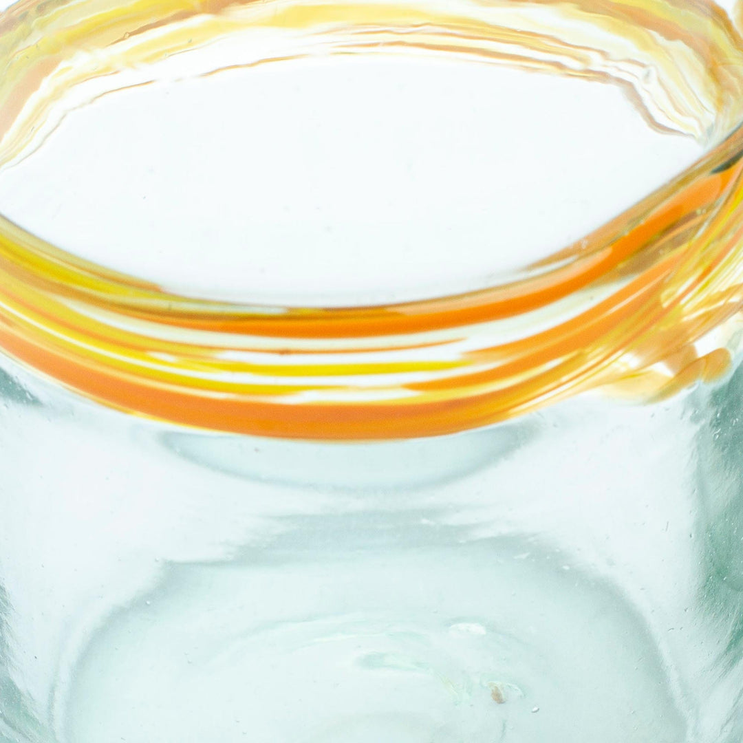 Handblown Recycled Glass Tumblers - Set of 2 - High Sunshine Ribbon