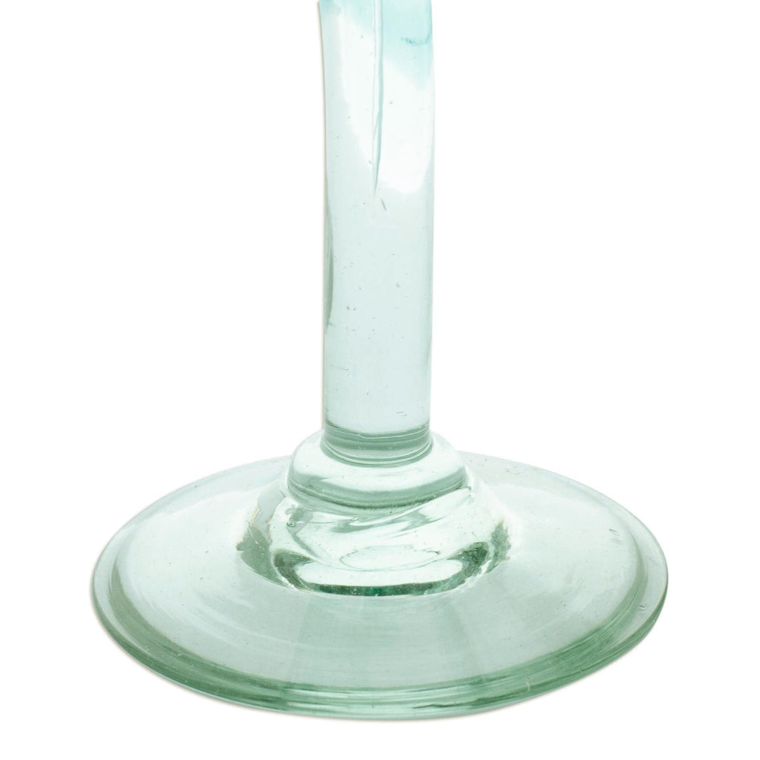 Handblown Recycled Margarita Glasses - Set of 2 - Multicolored Confetti
