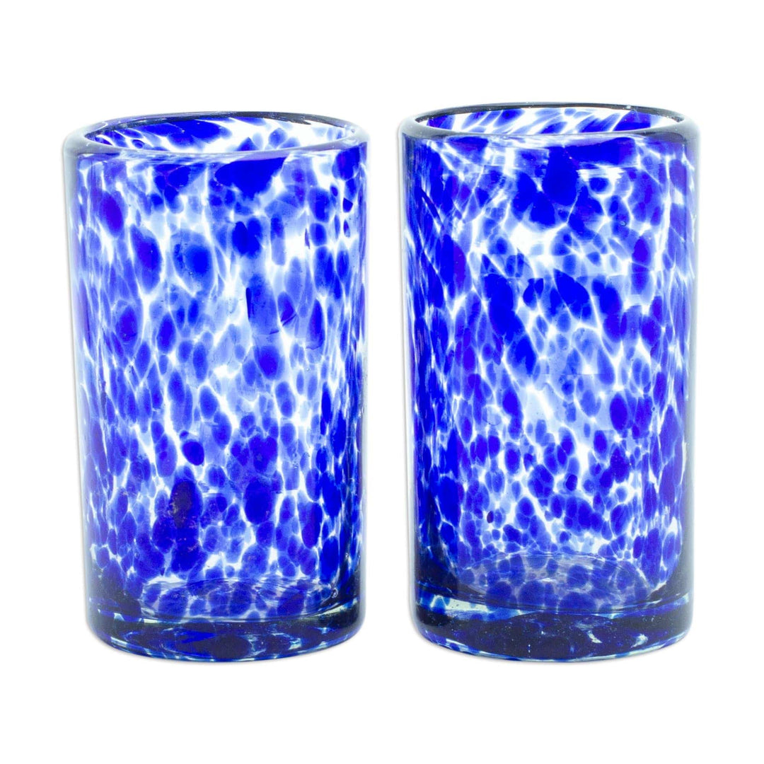 Handblown Recycled Glass Tumblers - Set of 2 - Vibrant Cobalt