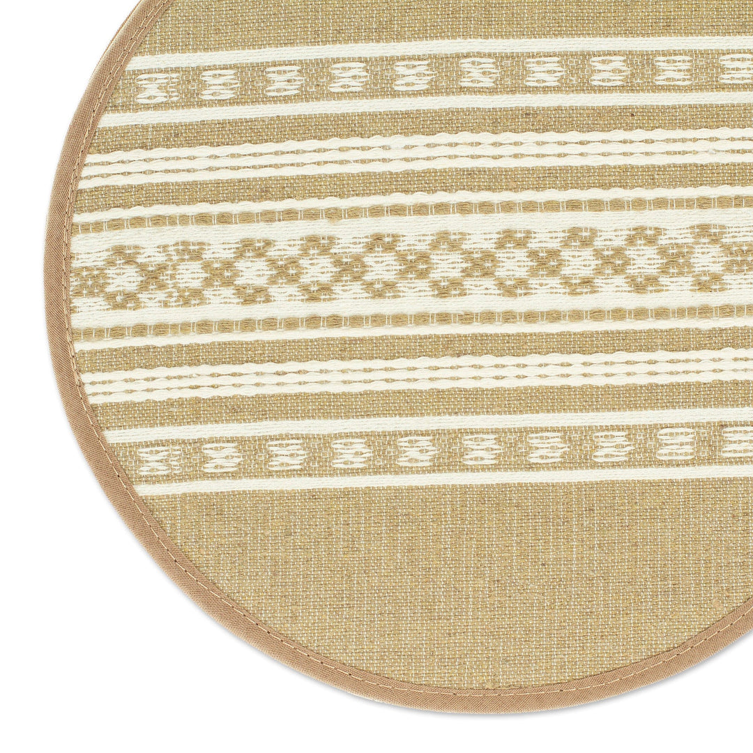 Artisan Crafted Cotton Fabric Tortilla Pouch from Mexico - Warmer in Sepia