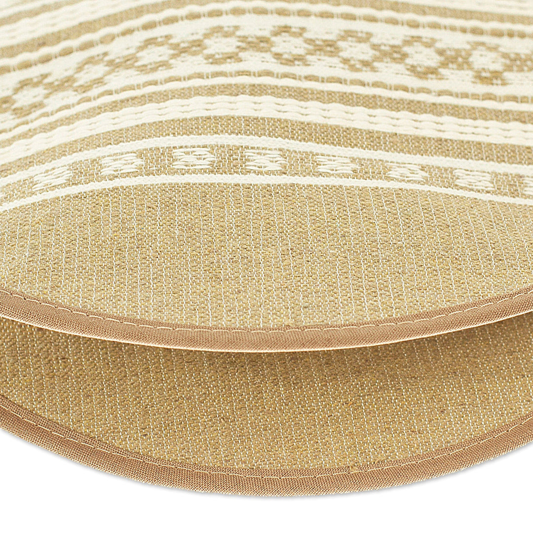 Artisan Crafted Cotton Fabric Tortilla Pouch from Mexico - Warmer in Sepia