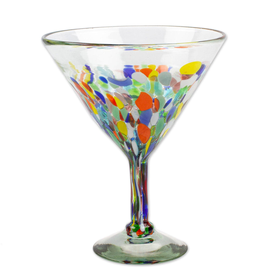 Fun Colourful Hand Painted Martini Glasses.Set of 4