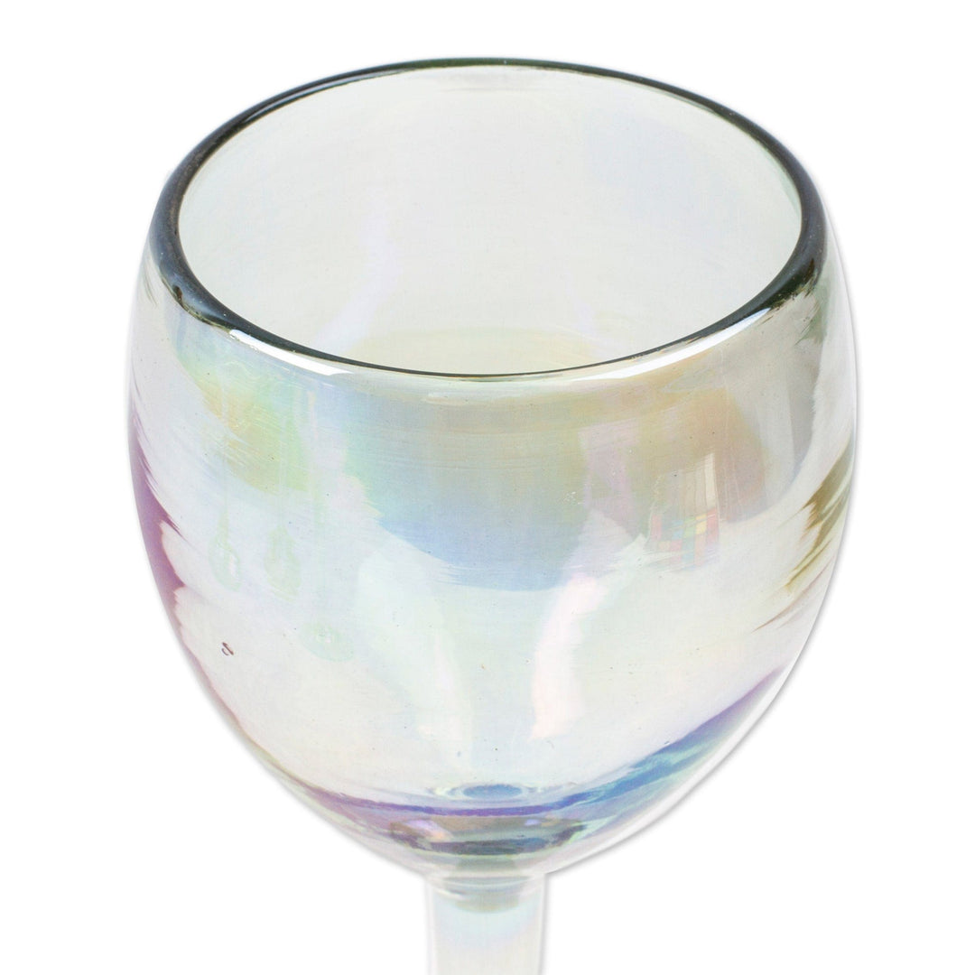 Fun Vintage Iridescent Wine Glasses 5 1/2 Inches Tall Hold 4 oz.
