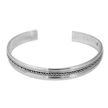 Handcrafted Sterling Silver Cuff Bracelet - Perfect Harmony