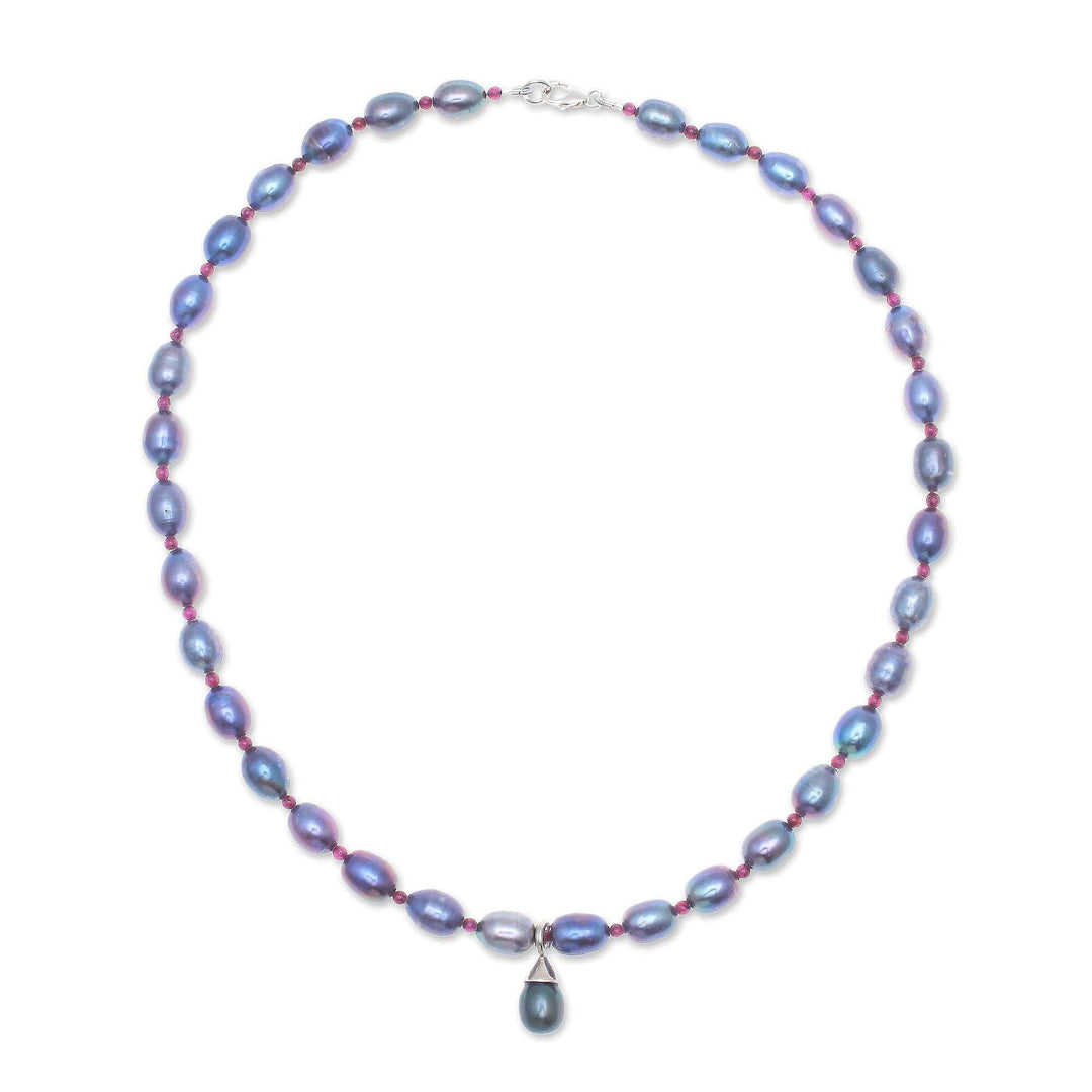 Garnet and Pearl Choker - Her Beauty