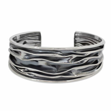 Sterling Silver Cuff Bracelet - River