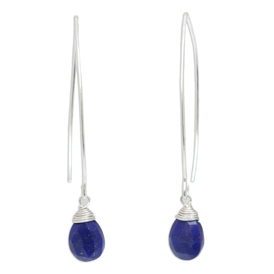 Sterling Silver and Lapis Lazuli Dangle Earrings - Sublime