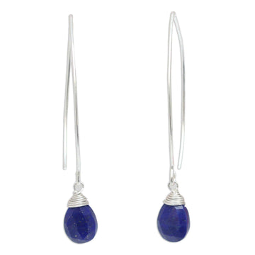 Sterling Silver and Lapis Lazuli Dangle Earrings - Sublime