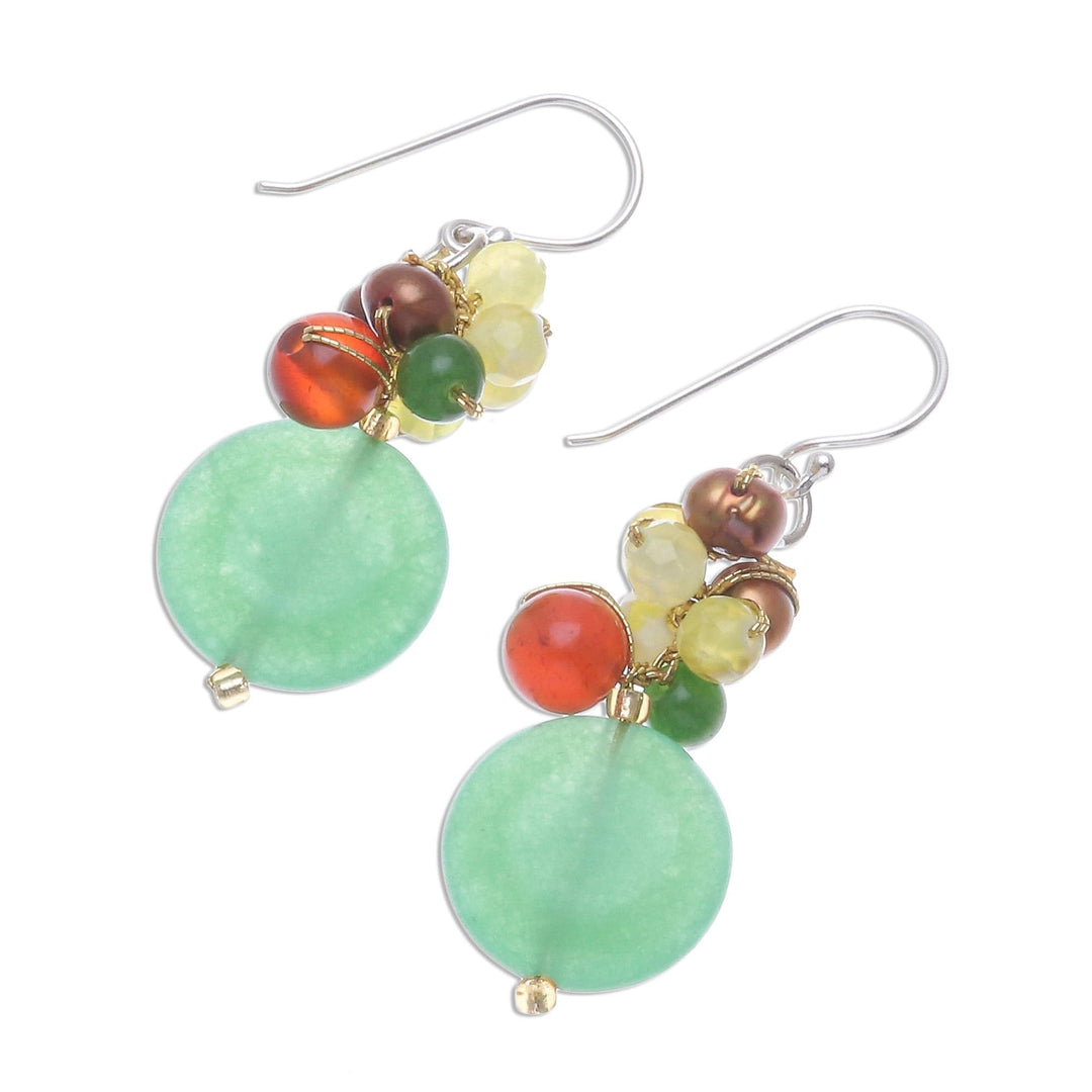 Quartz and Pearl Dangle Earrings - Thai Joy
