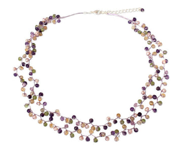 Pearl and Amethyst Beaded Necklace - Mystic Passion