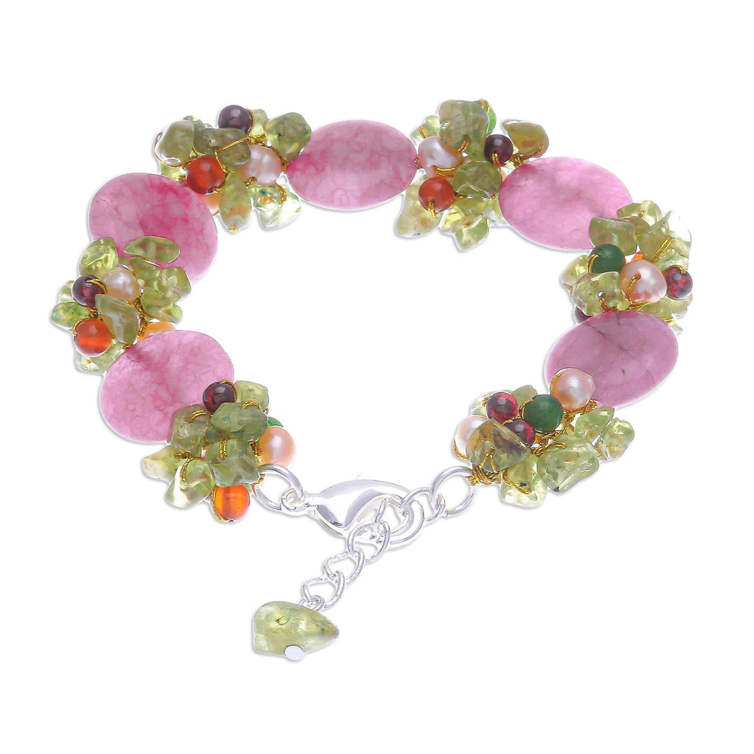 Beaded Quartz Multigem Bracelet - Peony Romance