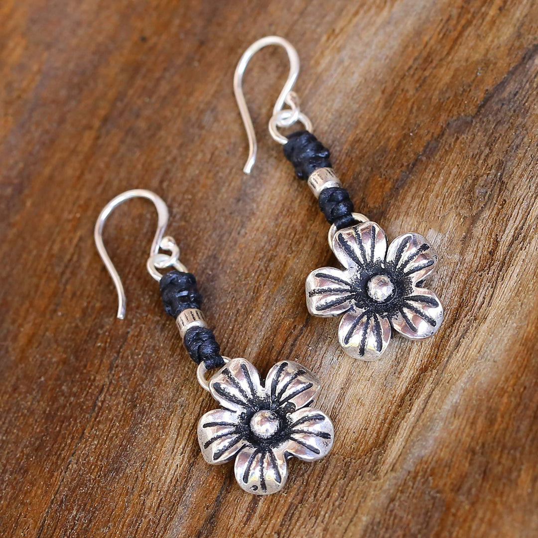 Fair Trade Hill Tribe Silver Dangle Earrings - Tribal Blooms