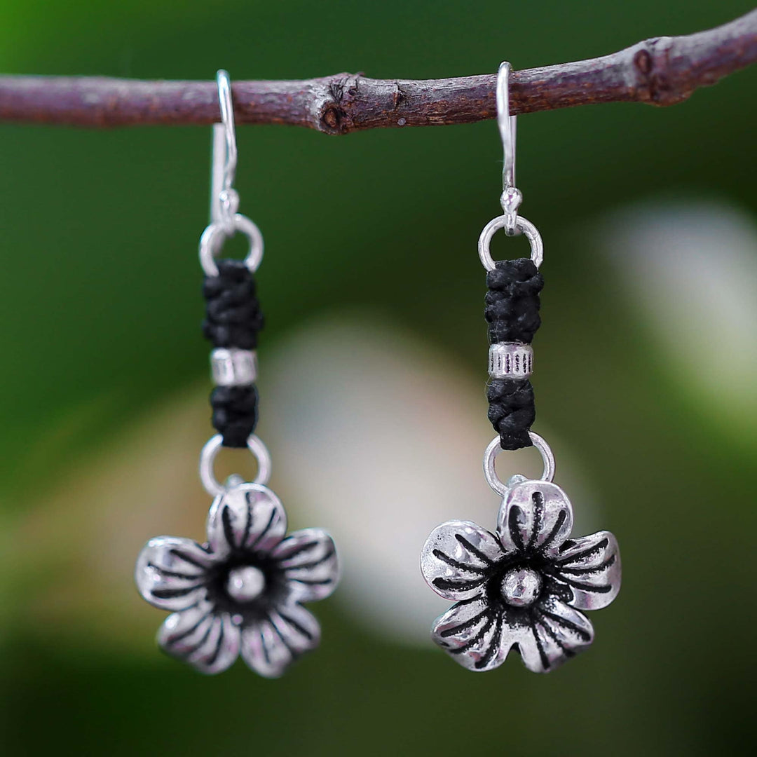 Fair Trade Hill Tribe Silver Dangle Earrings - Tribal Blooms