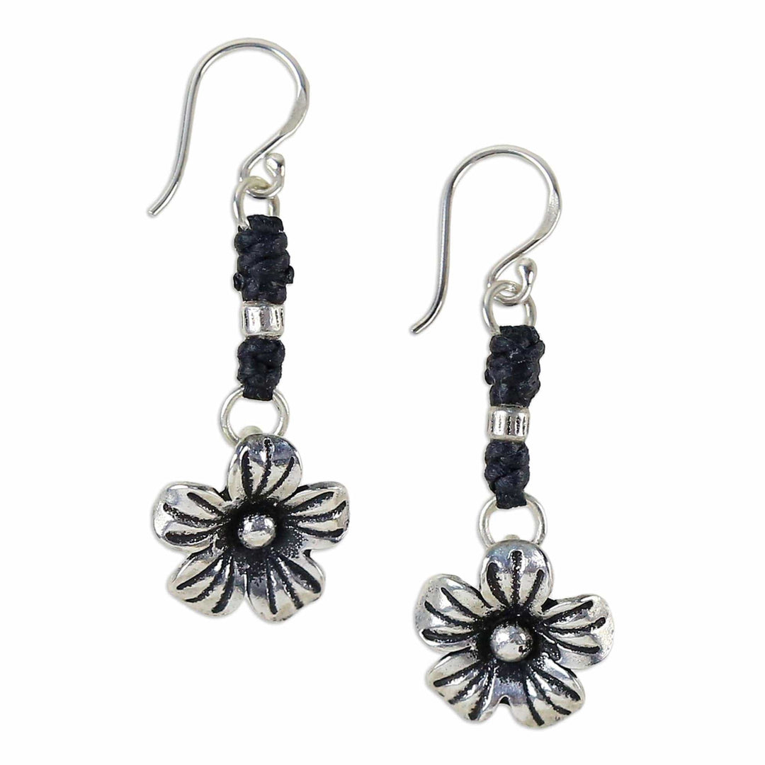Fair Trade Hill Tribe Silver Dangle Earrings - Tribal Blooms