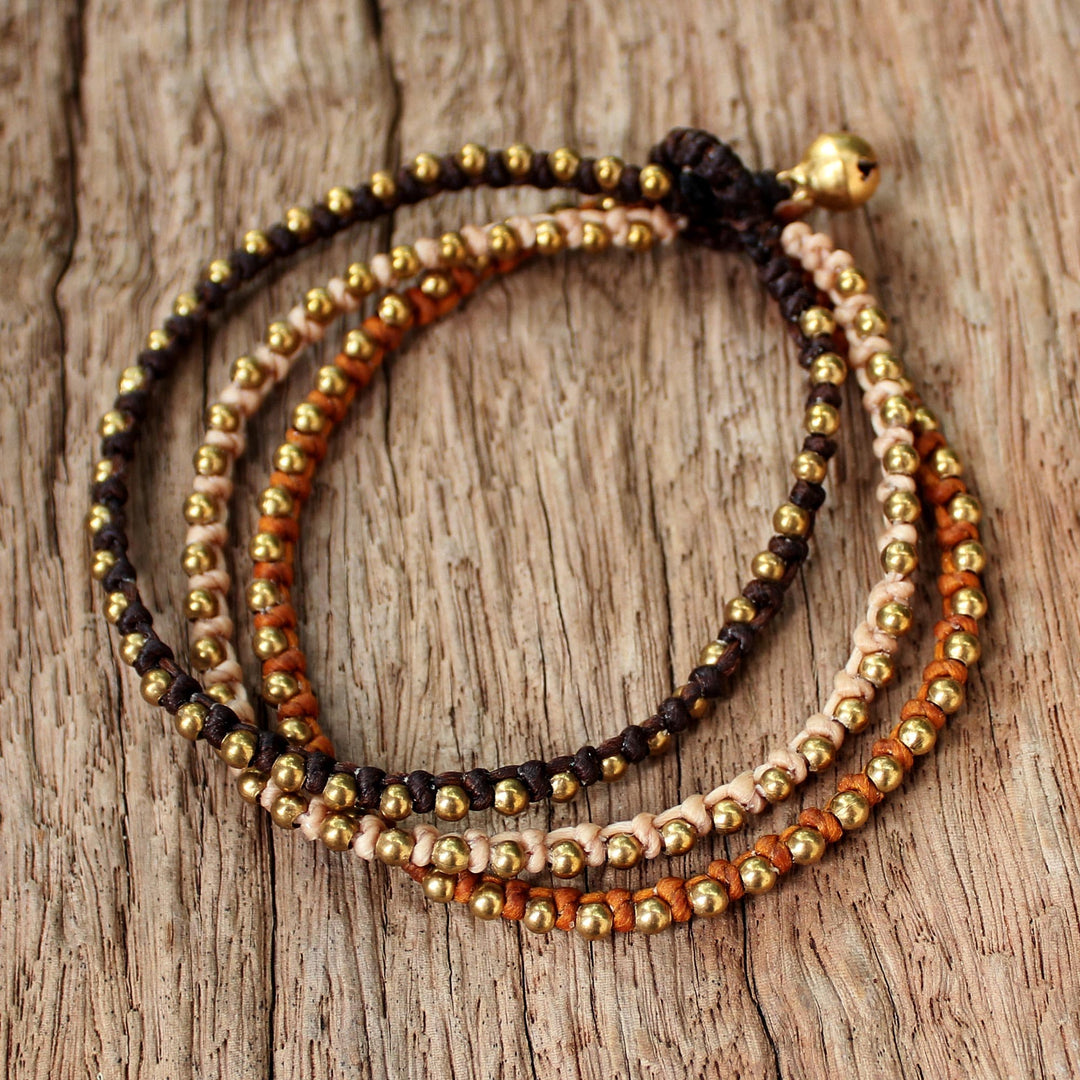 Brass Beaded Bracelet - Family