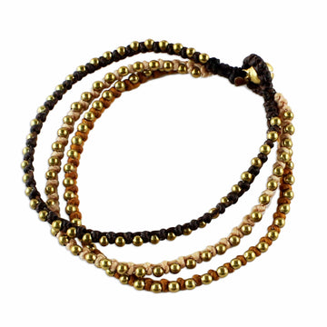 Brass Beaded Bracelet - Family