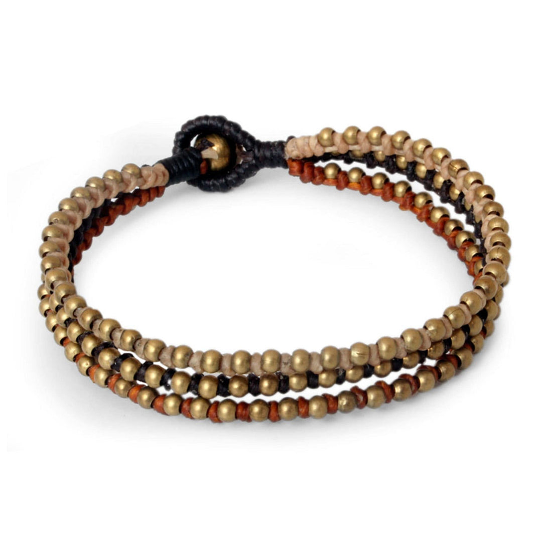 Brass Beaded Bracelet - Family