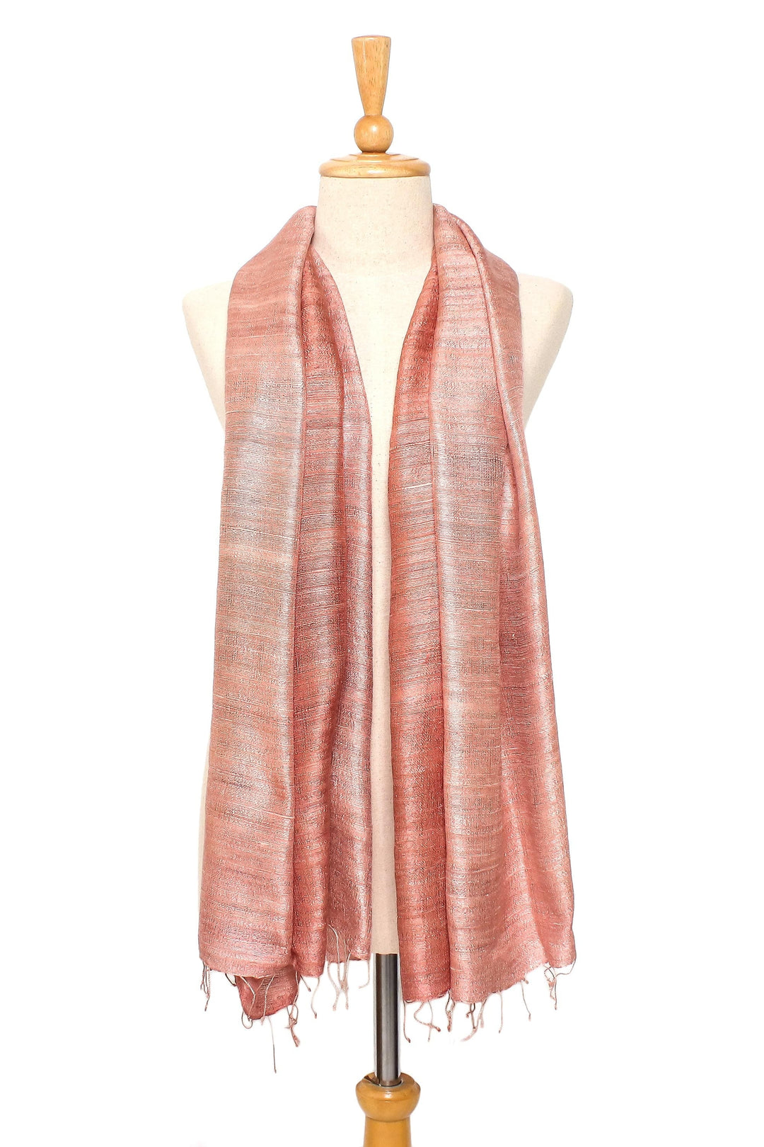 Handcrafted Silk Shawl - Bold Rose