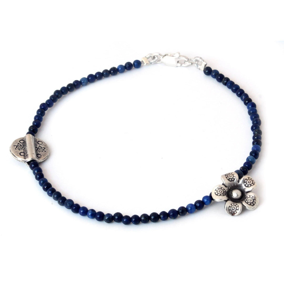 Hill Tribe Silver and Lapis Lazuli Bracelet - Hill Tribe River