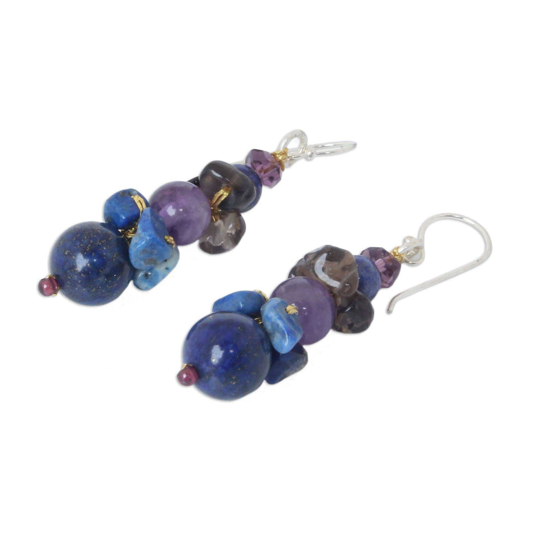 Beaded Lapis Lazuli Earrings - Thai Harmony