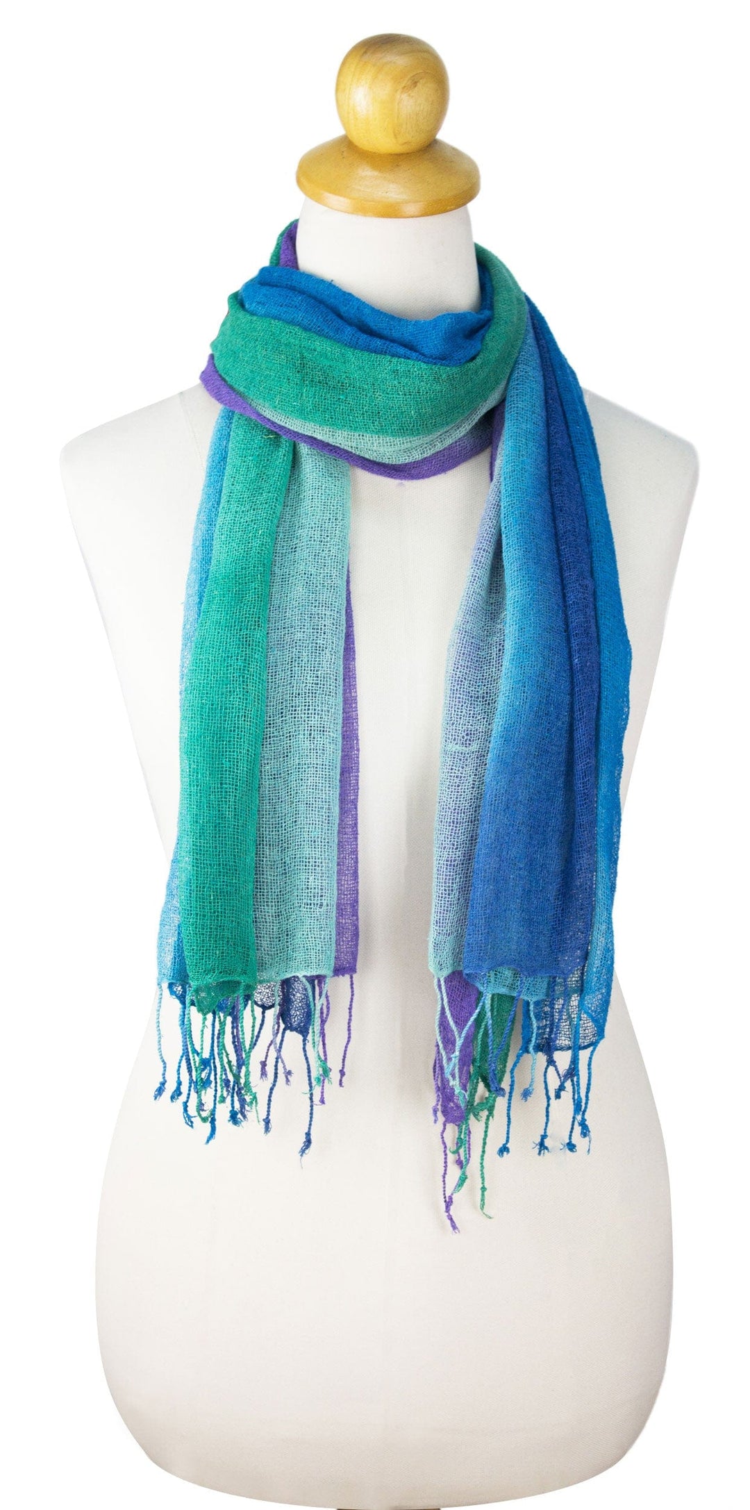 Hand Spun Silk Scarves - Set of 2 - Blue Fantasy