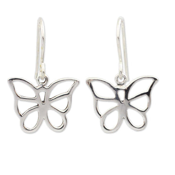 Sterling Silver Butterfly Dangle Earrings - Butterfly Chic