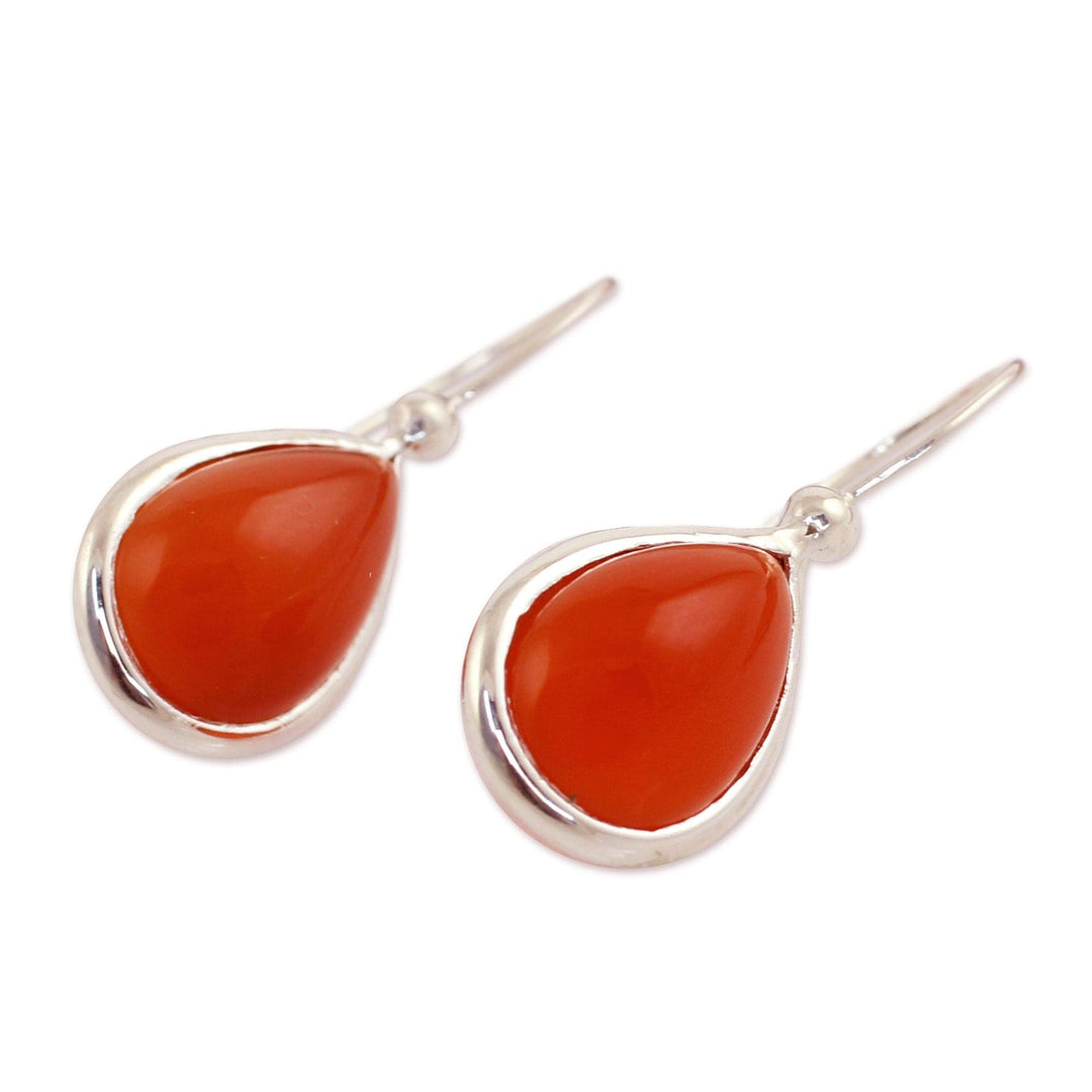 Carnelian and Sterling Silver Dangle Earrings - Autumn Rain