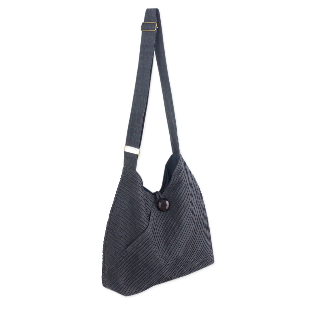 Grey Hobo Shoulder Bag with Coin Purse and Multi Pockets - Surreal Grey