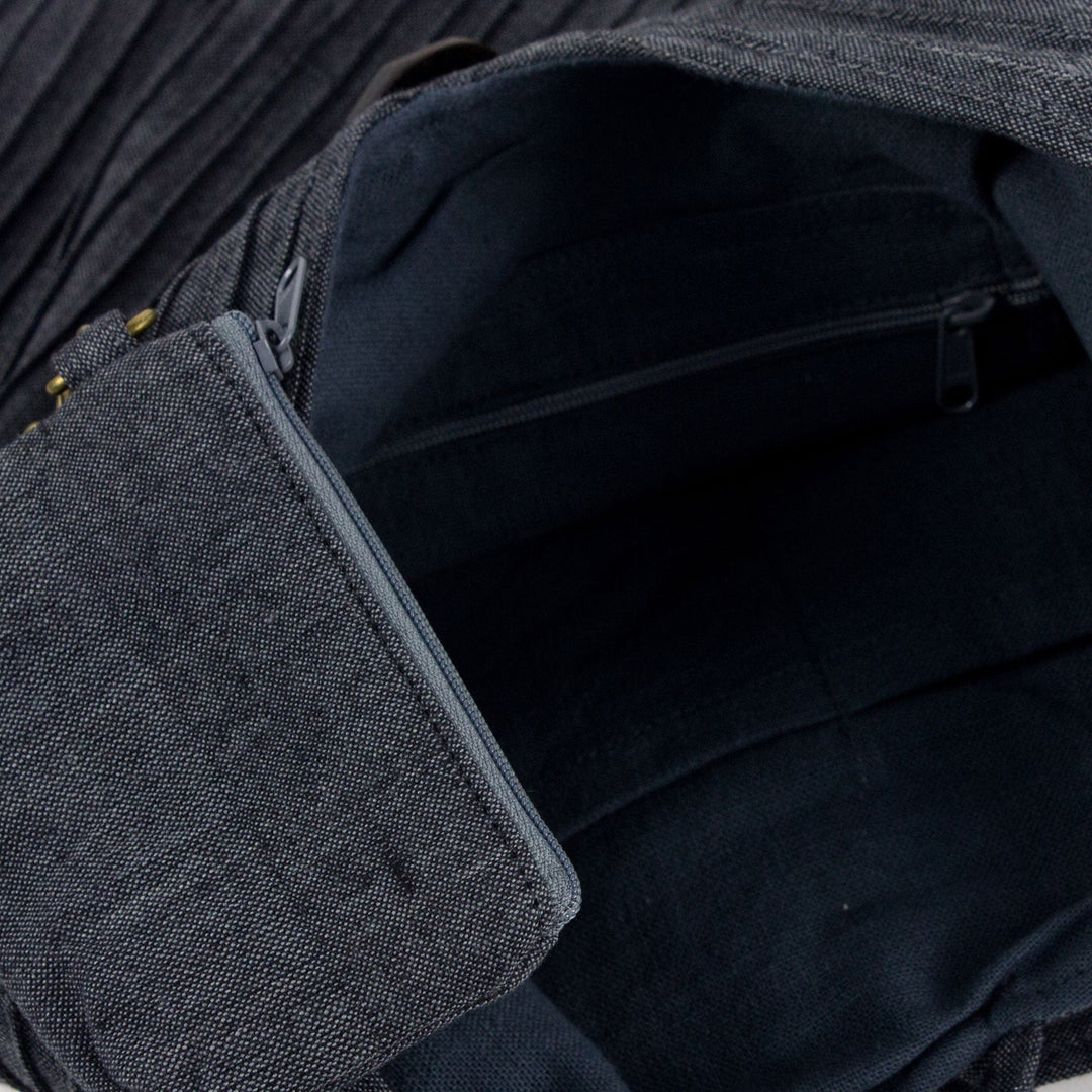 Grey Hobo Shoulder Bag with Coin Purse and Multi Pockets - Surreal Grey