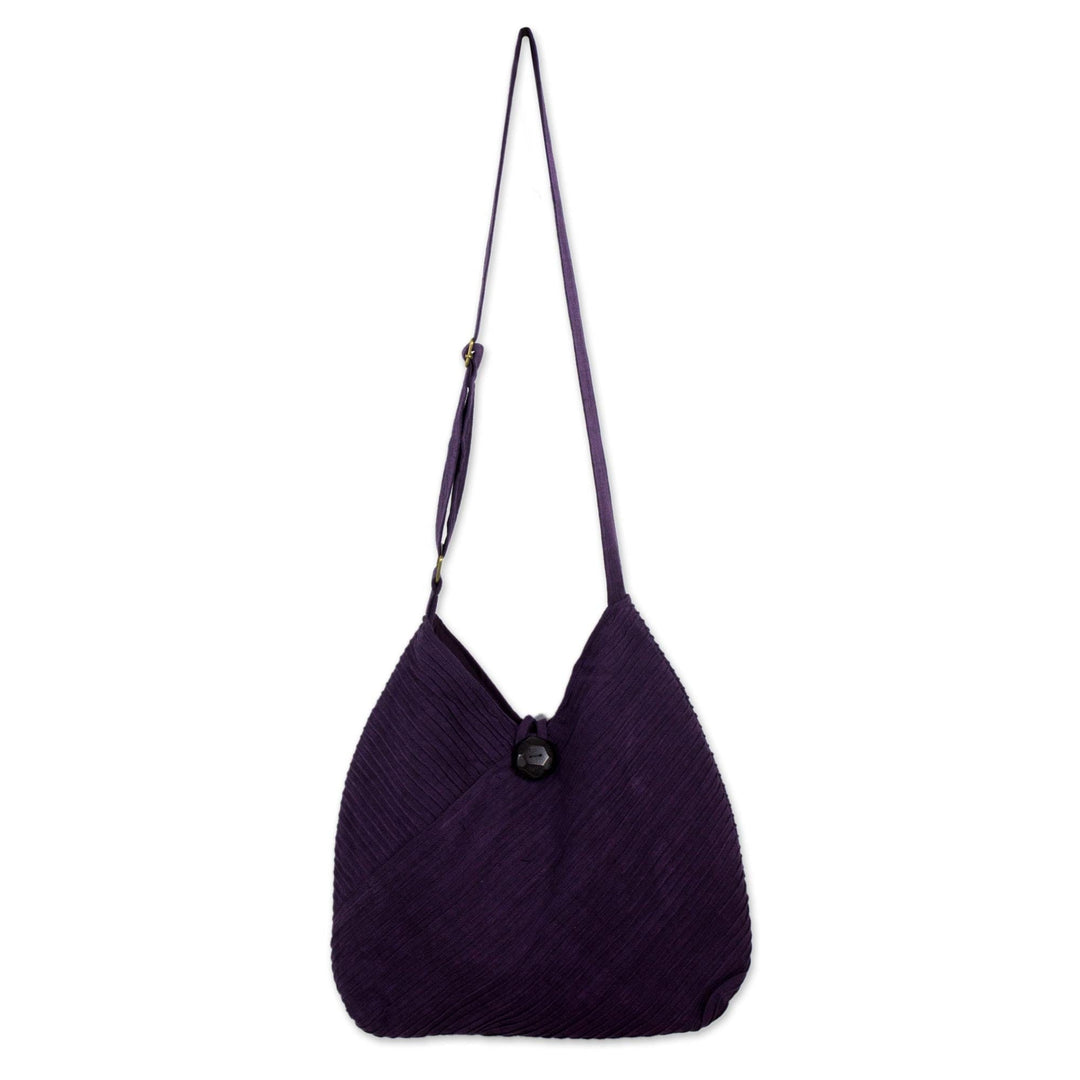 Purple Cotton Hobo Style Handbag with Coin Purse - Surreal Purple