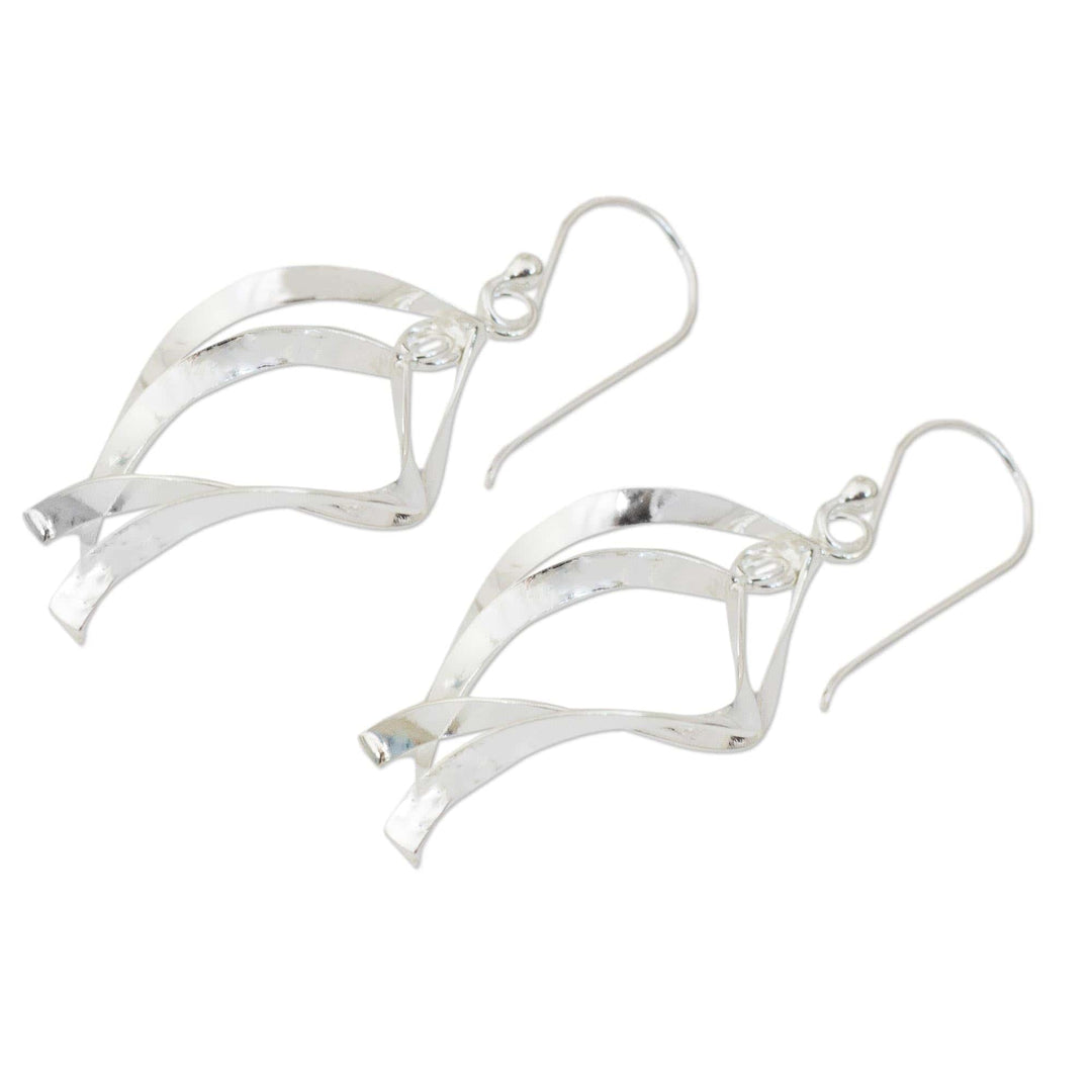 Sterling Silver Dangle Earrings - Linking Leaves