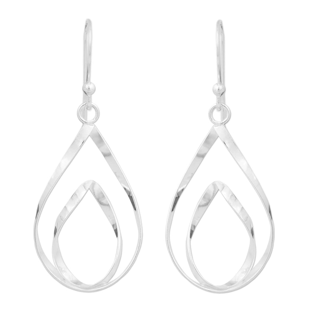 Polished Sterling 925 Floral Earrings - Lotus Flame