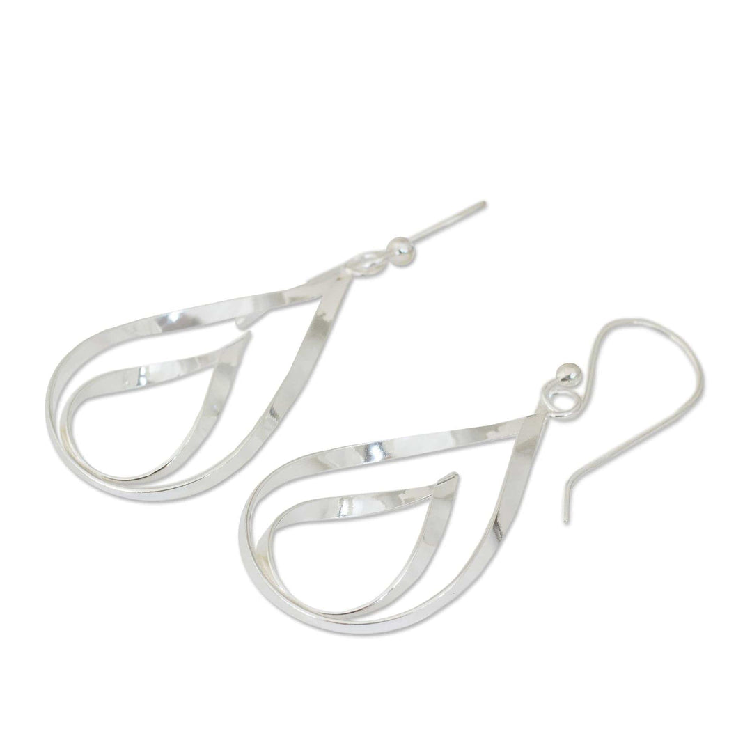 Polished Sterling 925 Floral Earrings - Lotus Flame