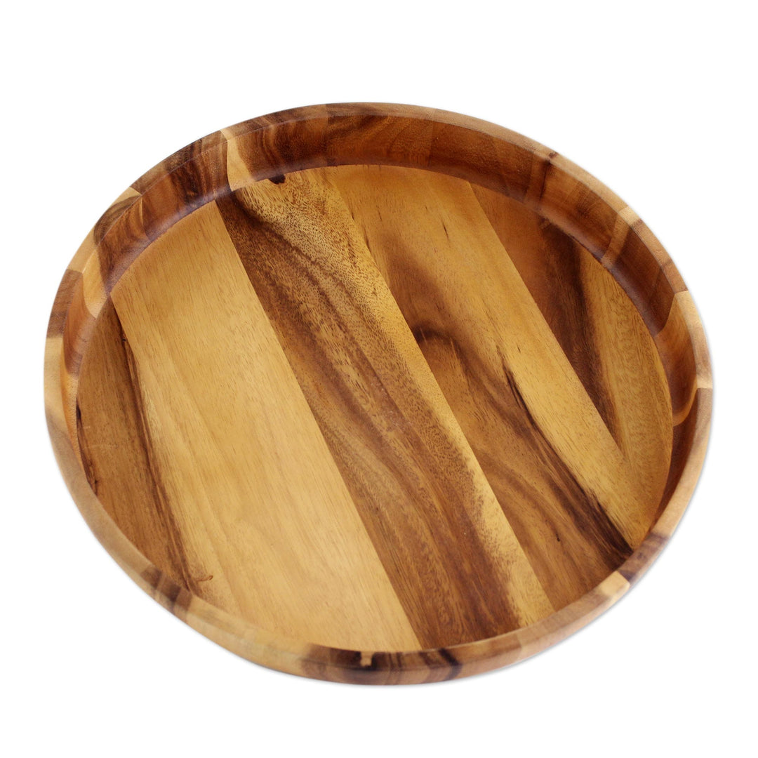 Artisan Crafted Natural Wood Serving Bowl from Thailand - Harmonious Nature