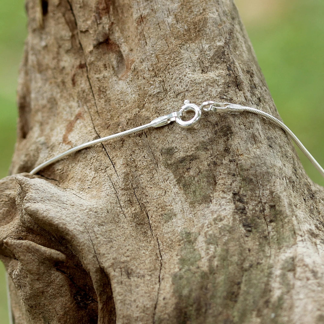 Sterling Silver Modern Teardrop Pendant Necklace - Crinkled Drop