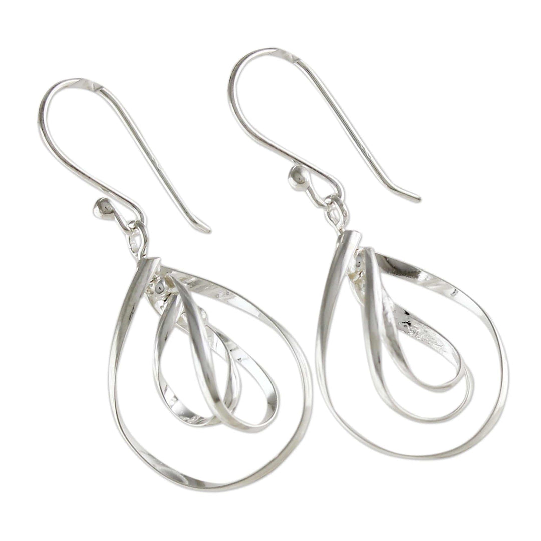 Sterling Silver Triple Teardrop Dangle Earrings - Dewy Trio