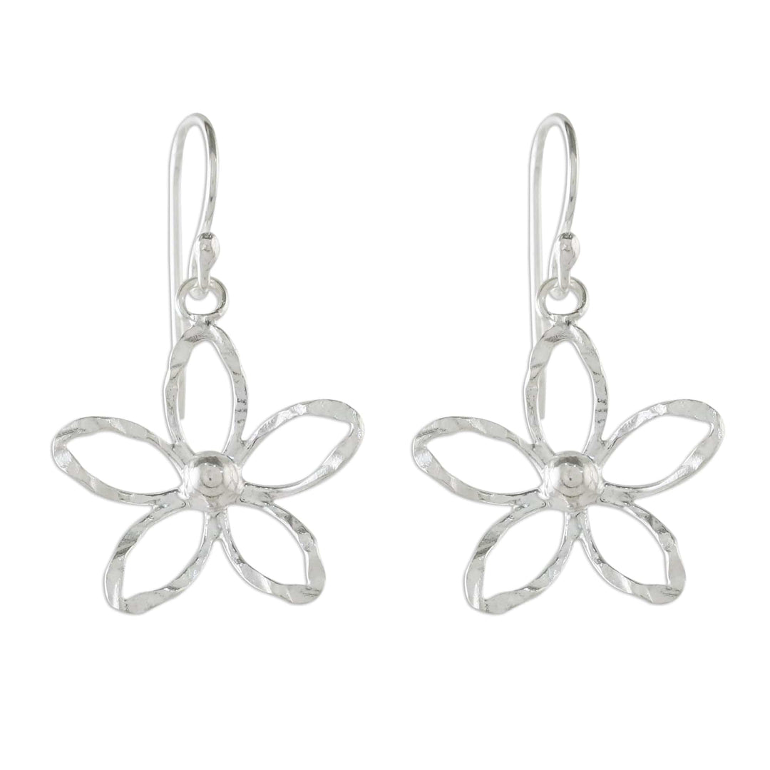 Flower Sterling Silver Dangle Earrings - Fun Flowers