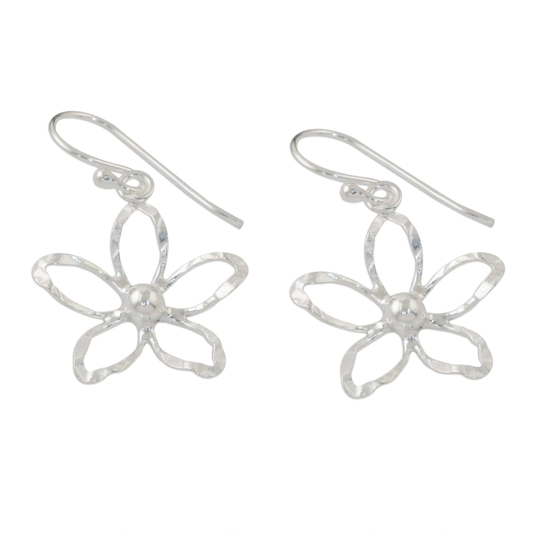 Flower Sterling Silver Dangle Earrings - Fun Flowers
