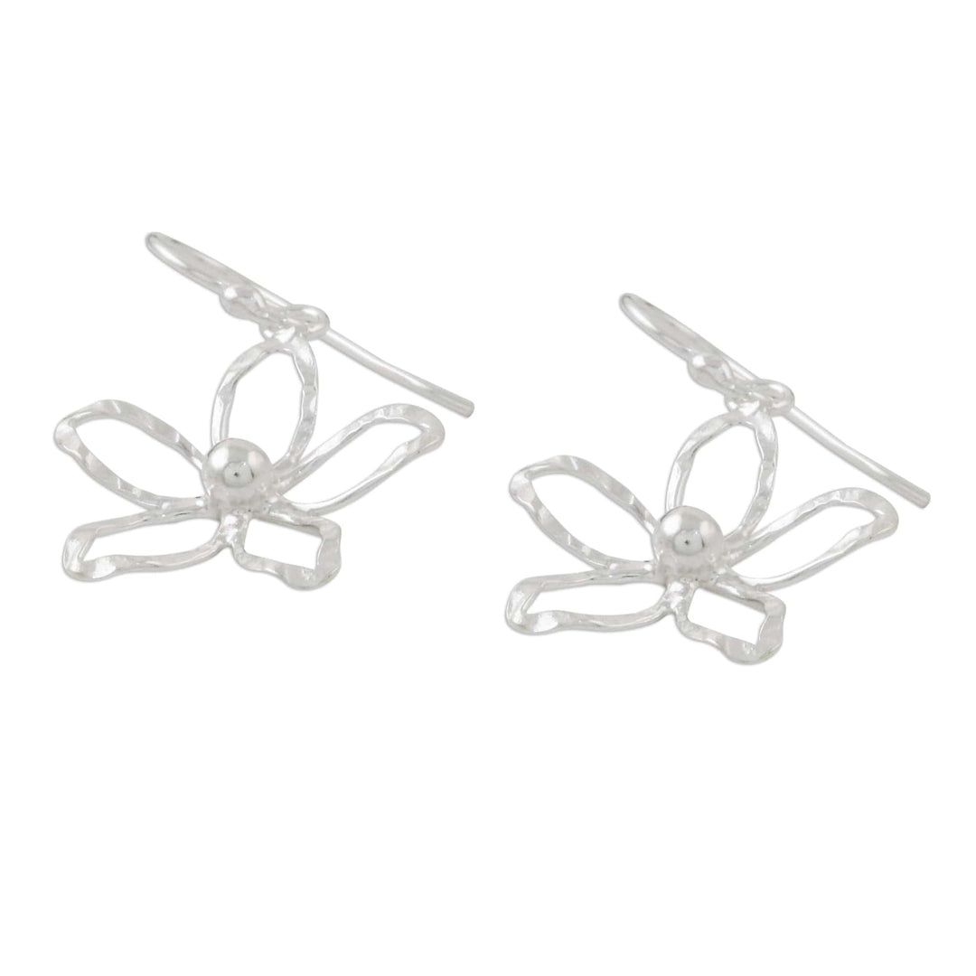 Flower Sterling Silver Dangle Earrings - Fun Flowers