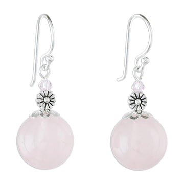 Rose Quartz Beaded Dangle Earrings - Bonbon Bloom