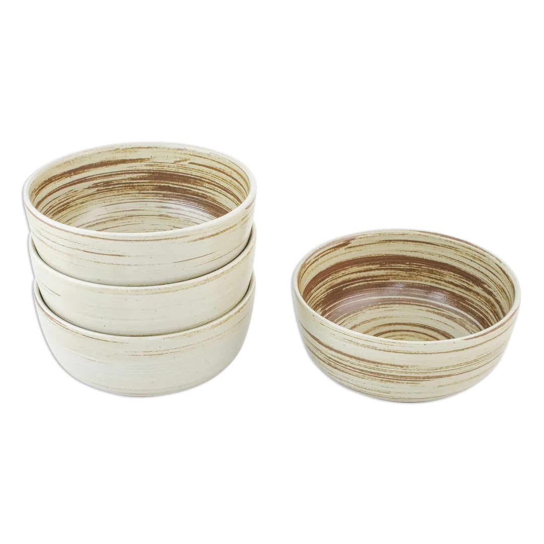 Ceramic Brown Cereal Bowls - Set of 4