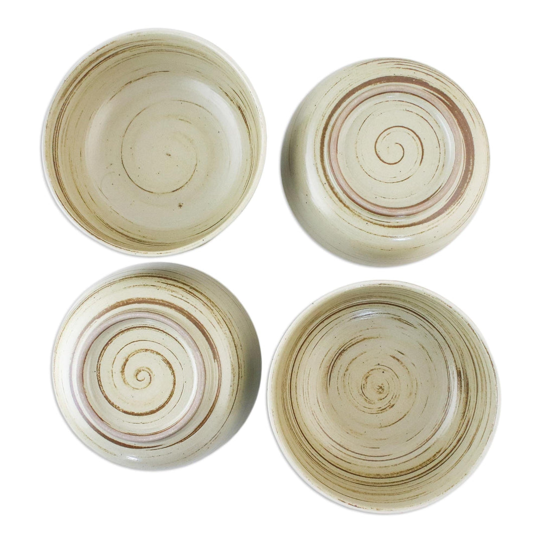 Ceramic Brown Cereal Bowls - Set of 4