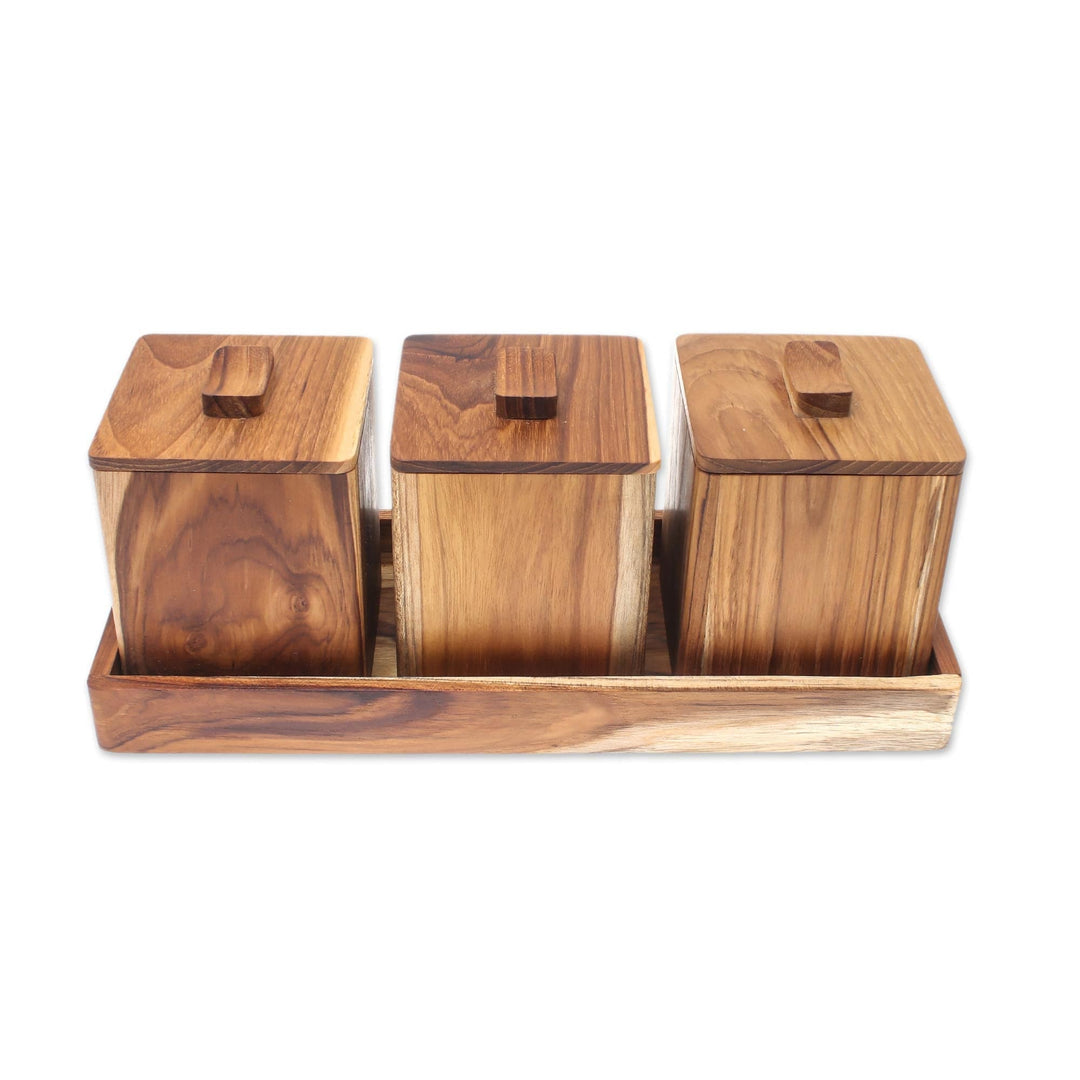 Teak Wood Decorative Boxes from Thailand (Set of 3) - Teak Treasure