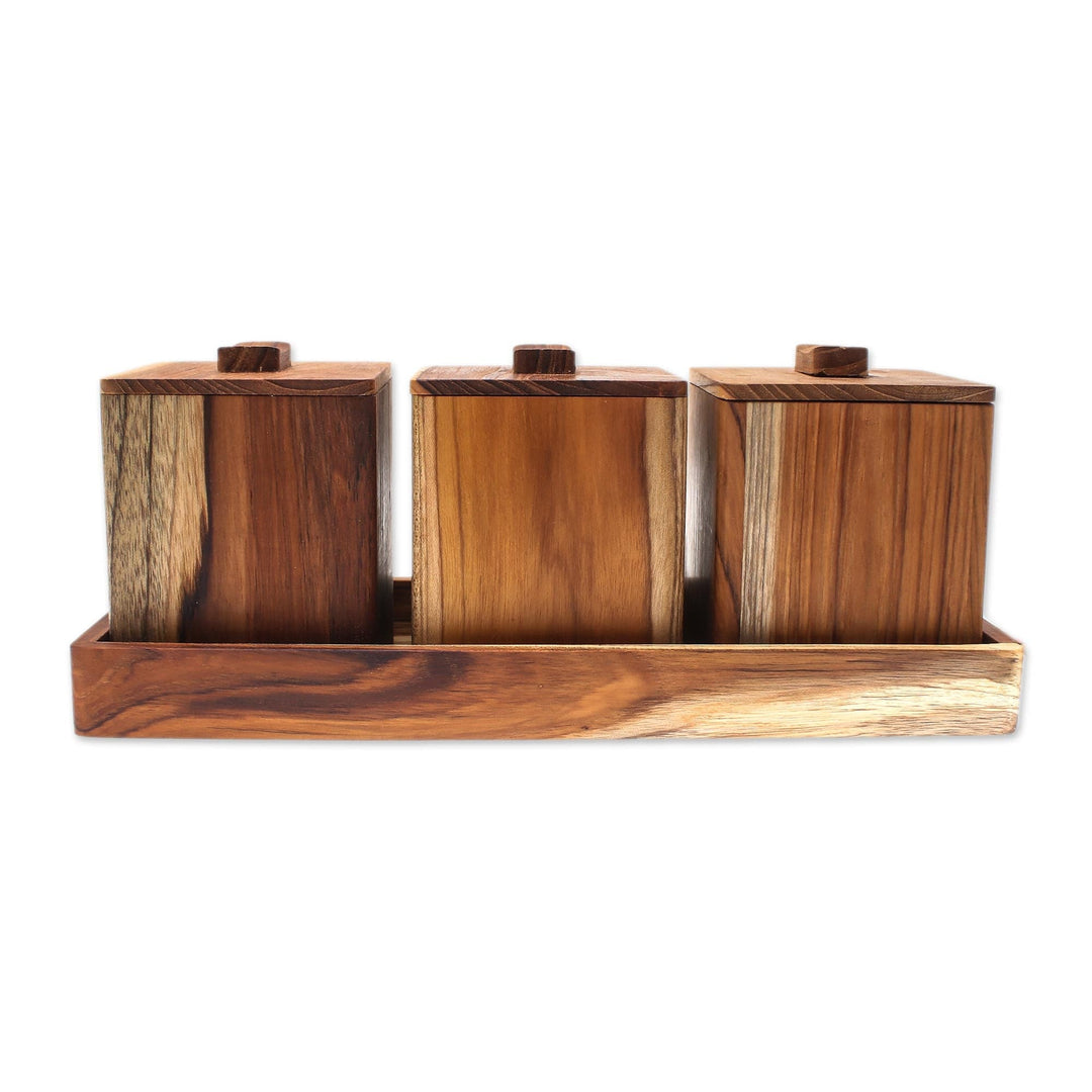 Teak Wood Decorative Boxes from Thailand (Set of 3) - Teak Treasure