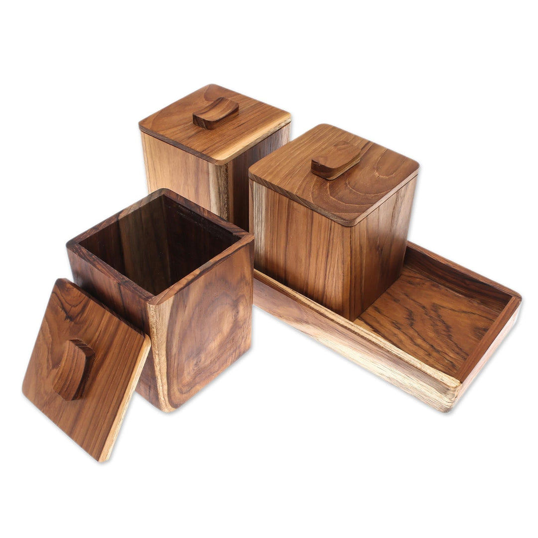Teak Wood Decorative Boxes from Thailand (Set of 3) - Teak Treasure