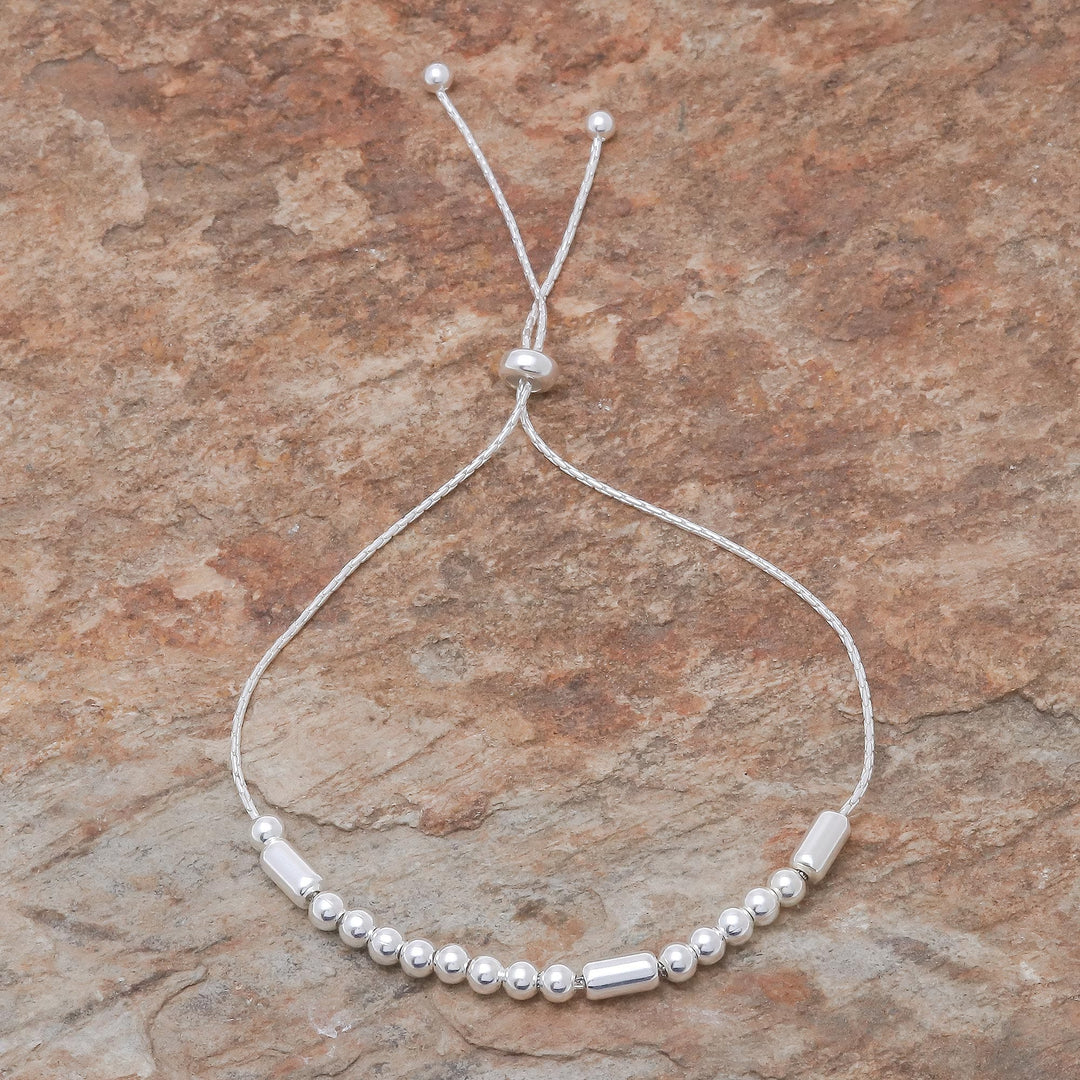 Beaded Sterling Silver Bracelet Crafted - Message of Belief