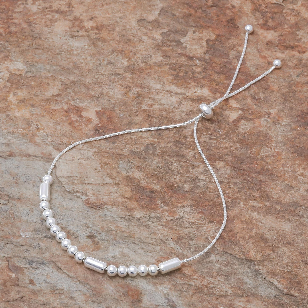 Beaded Sterling Silver Bracelet Crafted - Message of Belief